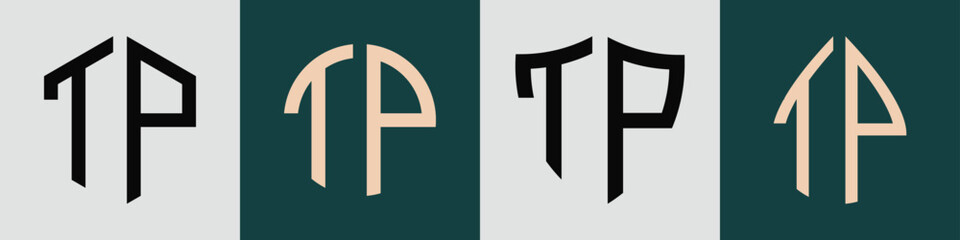 Creative simple Initial Letters TP Logo Designs Bundle.