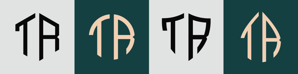 Creative simple Initial Letters TR Logo Designs Bundle.