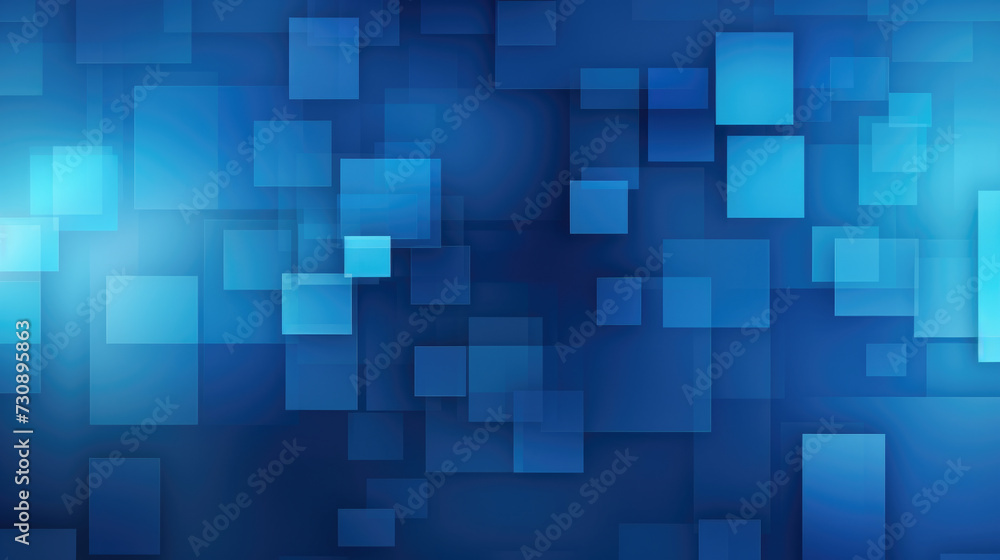 Poster blue abstract background with squares and rectangles