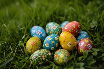 Fototapeta na wymiar Easter eggs text Happy Easter!