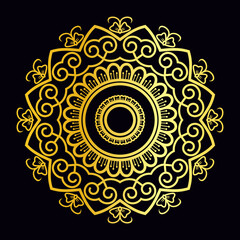 luxury ornamental mandala design background in gold color 