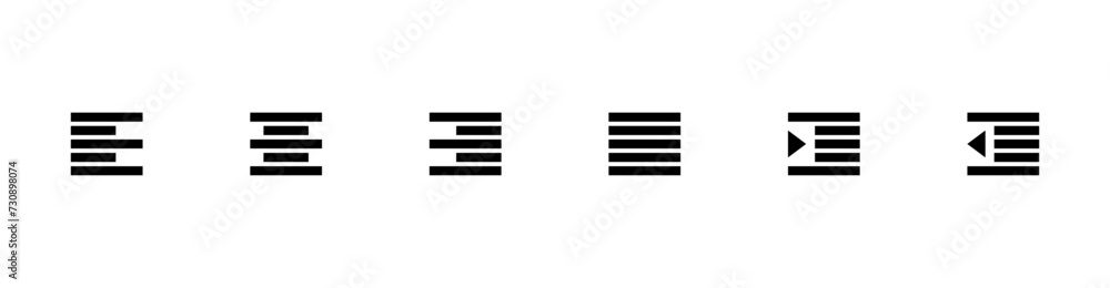 Poster text align vector icon button. paragraph alignment symbol. align icon vector illustration on white b