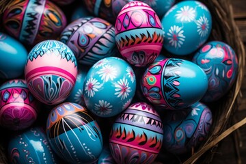 Fototapeta na wymiar happy easter. set of coloured easter eggs