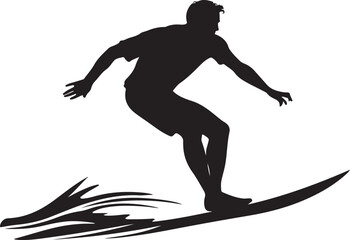 surfing silhouette vector illustration