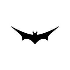 Bat silhouette. A flying bat. Halloween concept. A black bat. Vector