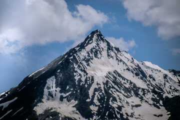 snow covered mountain peaks