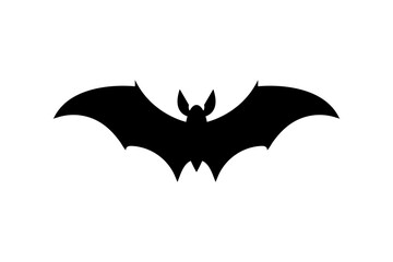Bat silhouette. A flying bat. Halloween concept. A black bat. Vector
