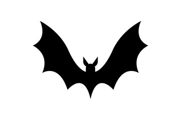 Bat silhouette. A flying bat. Halloween concept. A black bat. Vector