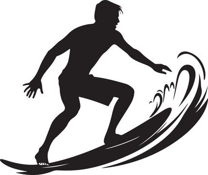 recommend clip art: surfing silhouette vector illustration