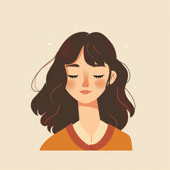 Beautiful girl in flat vector design 