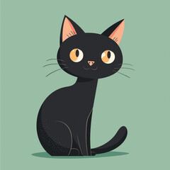 Beautiful cat in flat vector design