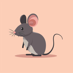 Beautiful mouse in flat vector design