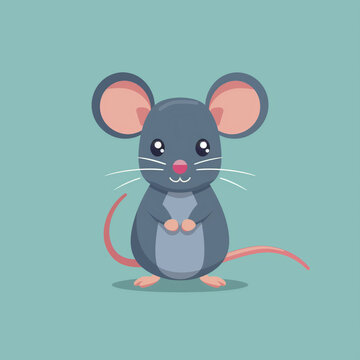 Beautiful mouse in flat vector design