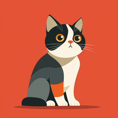 Beautiful cat in flat vector design