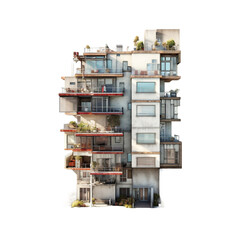 Triplex house isolated on transparent background