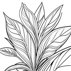 Small Tree Plant coloring outline page illustration for children and adults