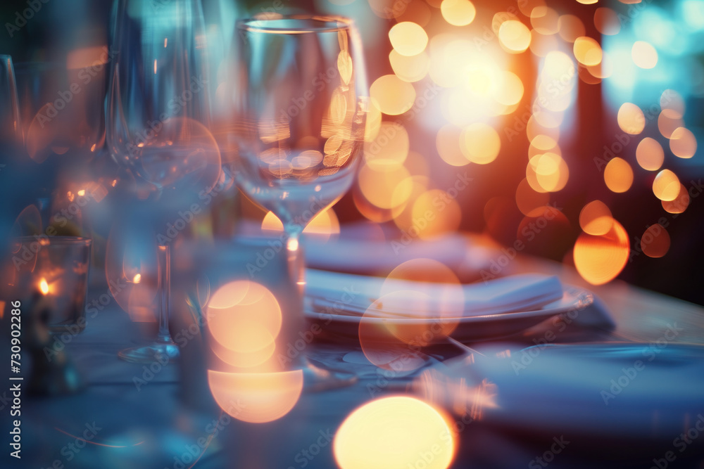 Poster a slide background for a romantic dinner event. muted colors, blurred. background image. created wit