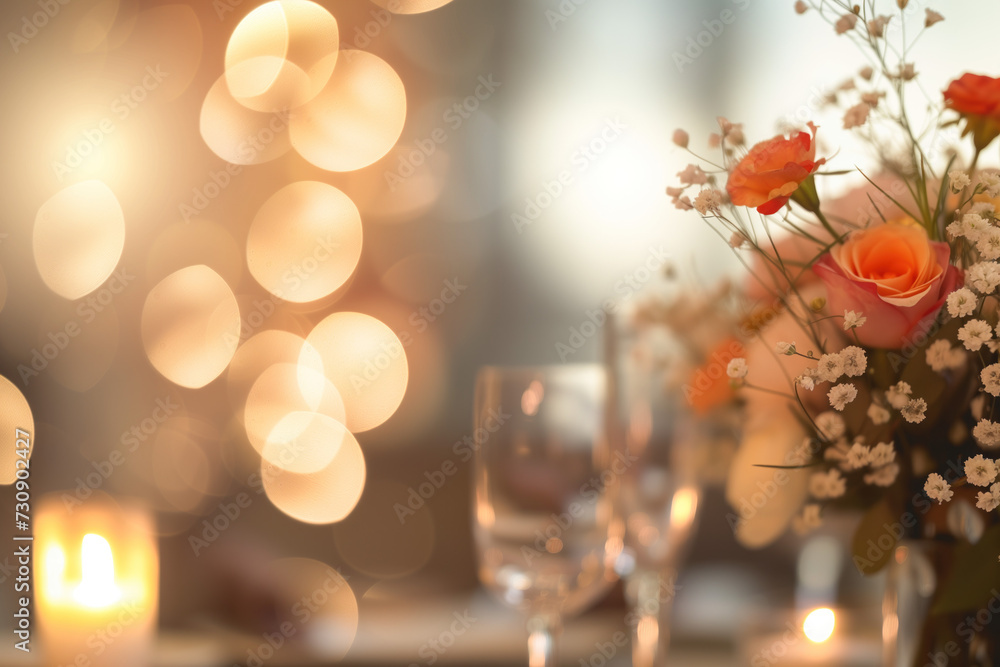 Aufkleber a slide background for a romantic dinner event. muted colors, blurred. background image. created wit