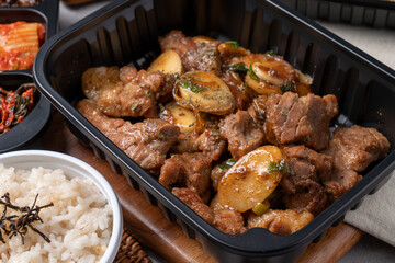 Korean food, pork belly, grilled, galbi, seasoning, galbitang, side dishes,