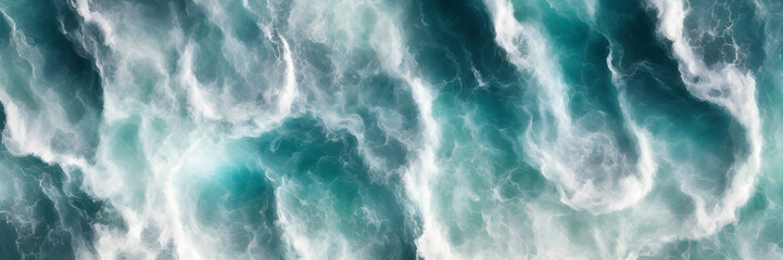 Sea surface, raging ocean, sea waves, ai generated