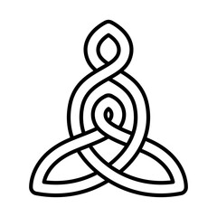The Celtic Motherhood Knot. Celtic Style Interlaced Symbol. Vector Line Art. - obrazy, fototapety, plakaty