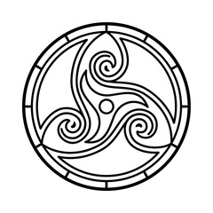 Ancient Irish Celtic symbol. Nordic Style Vector Illustration.