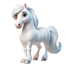 3D pony. Beautiful isolated horse