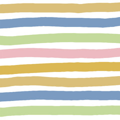 Retro colors horizontal stripes vector. Hand drawn doodle geometric abstract stripped background. pale modern color palette on white background.