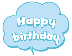 Happy birthdayの吹き出し　ブルー