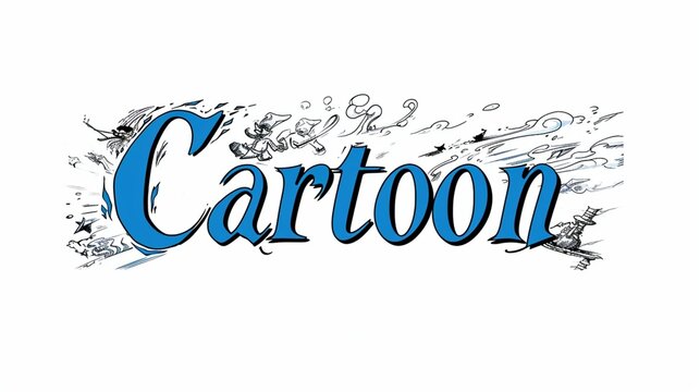 a photo text of word " Cartoon " on solid white background