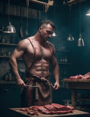 brutal muscle european male butcher