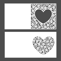 Vector wedding invitation templates. Floral invitation card in a lace style for Wedding or Valentine's day. Template for laser cutting