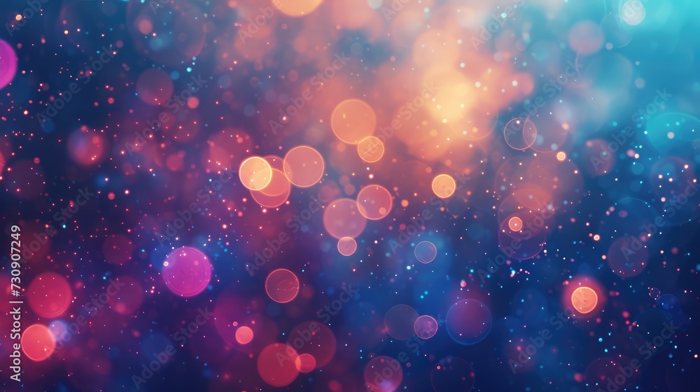Poster festive abstract background with bokeh defocused lights and stars