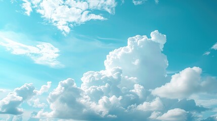 Naklejka premium Fantastic soft white clouds against blue sky