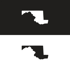 Maryland state map in black on a white background. Vector illustration - obrazy, fototapety, plakaty