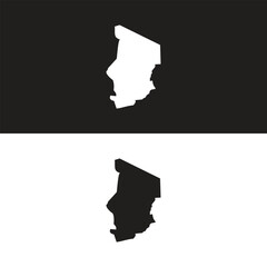 Chad - solid black silhouette map of country area. Simple flat vector illustration.