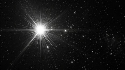 Fototapeta premium star flare in black background.