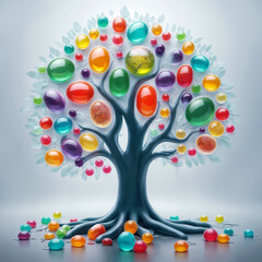 abstract tree with colorful candies