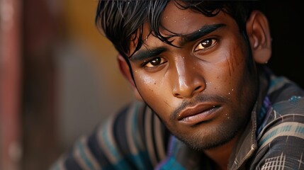 Young man Rahmani in India