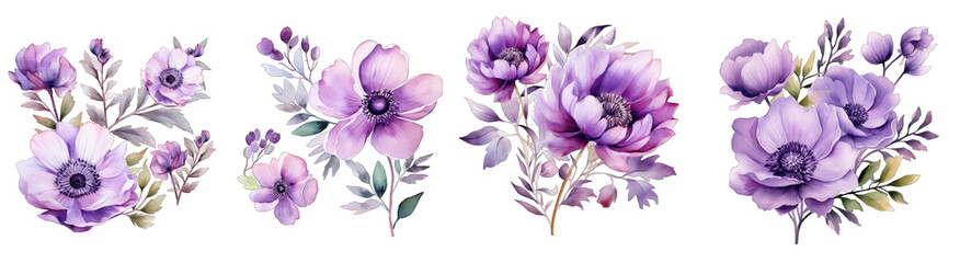 Fototapeta na wymiar lavender flowers PNG set