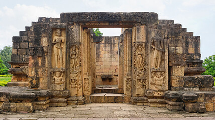 Front View of Bhima Kichak Temple, it Dated Around 6th-7th Century A.D, Malhar, Bilaspur, Chhattisgarh, India... - obrazy, fototapety, plakaty