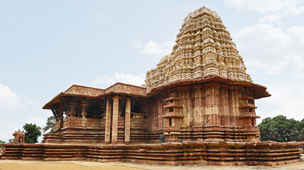 Side View of Kakatiya Rudreshwara Temple, Palampet, Warangal, Telangana, India.