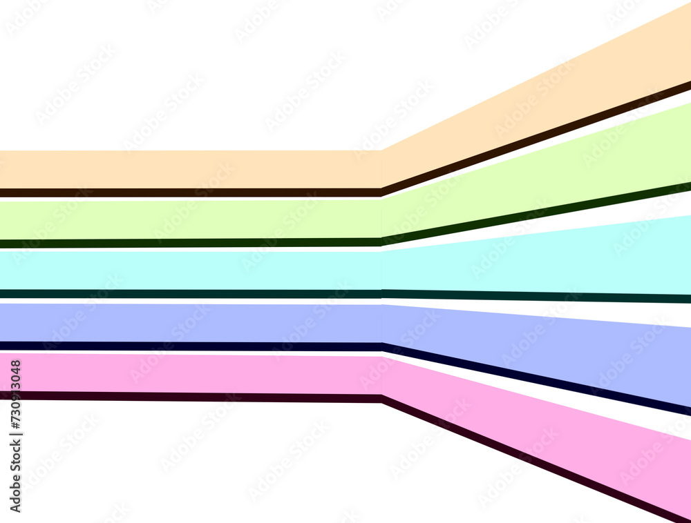 Poster rainbow lines on transparent white background line art