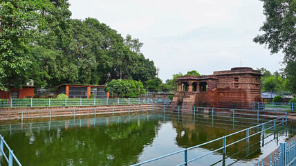Small Pond Inside the Campus of Mahadeva Temple, Deobaloda, Raipur, Chhattisgarh, India.