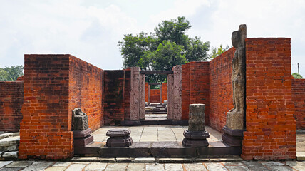 Ruin View of Swastik Vihara, Home of Buddha Bhikshu, Sirpur, Mahasamund, Chhattisgarh, India...