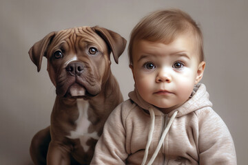 Cute little boy with dog