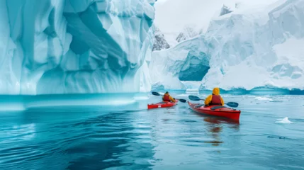 Fototapeten Kayaking in Antarctica.  © Vika art