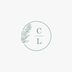 CL initials wedding monogram logo vector