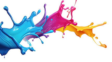 colorful paint artwork on transparent background
