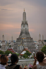 Twilight beautiful Wat Arun temple Bangkok Thailand
